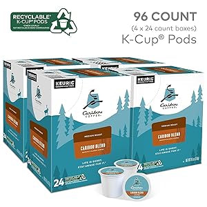 Caribou Coffee Caribou Blend, Single Serve Coffee K-Cup Pod, Medium Roast, 48-Count For Brewers