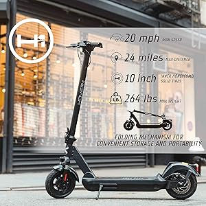 Hover-1 Pro Series Boss Foldable Electric Scooter with 500W Brushless Motor, 20 mph Max Speed, 10" Honeycomb Tires and 24 Mile Range Commuter Scooter for Adults and Teens.