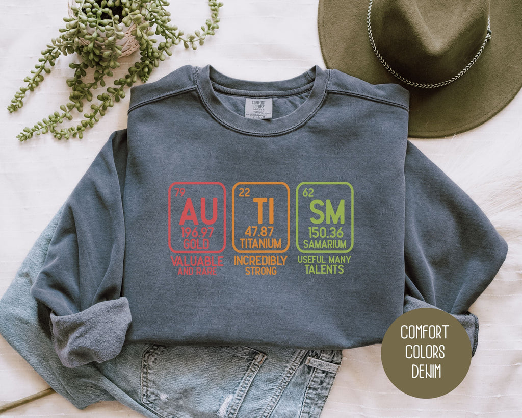 Autism Periodic Table Awareness Comfort Colors Sweatshirt