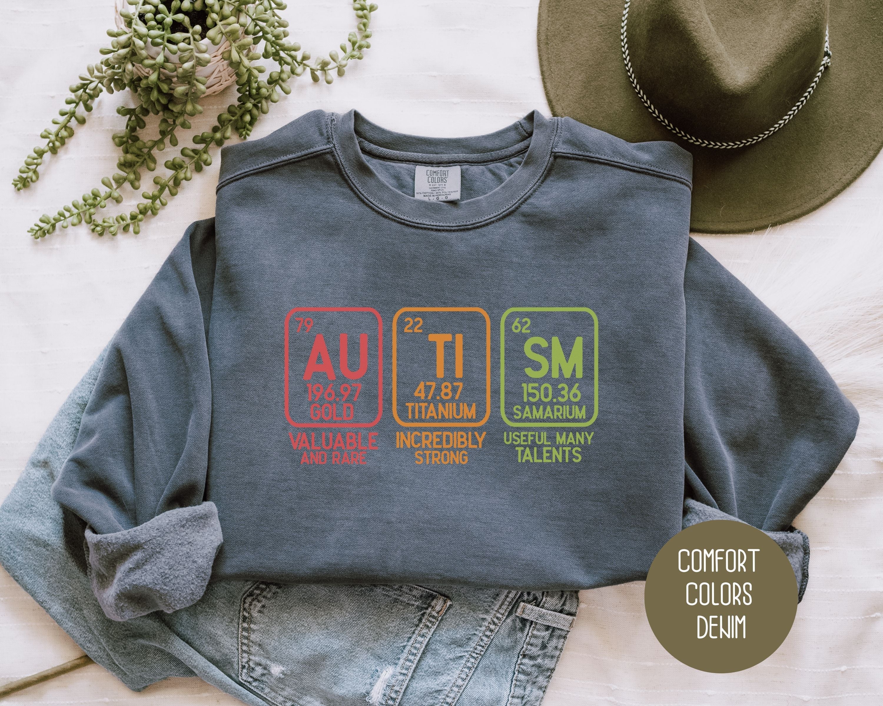 Autism Periodic Table Awareness Comfort Colors Sweatshirt