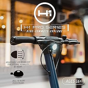 Hover-1 Pro Series Boss Foldable Electric Scooter with 500W Brushless Motor, 20 mph Max Speed, 10" Honeycomb Tires and 24 Mile Range Commuter Scooter for Adults and Teens.